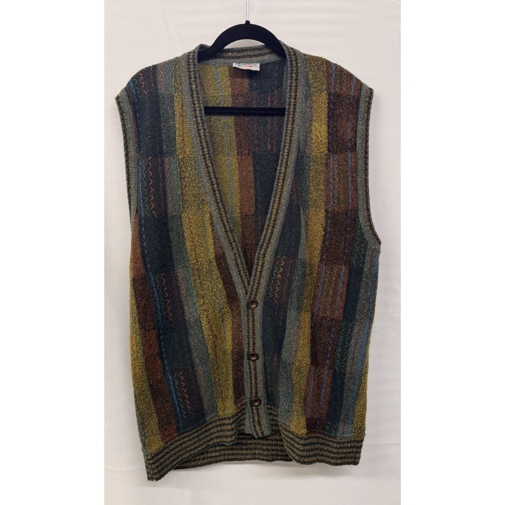 Men's Vintage Knit Sweater Vest XL Italian Grandpa Core Monello